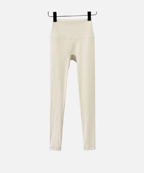 cream high waisted seamless stretch leggings