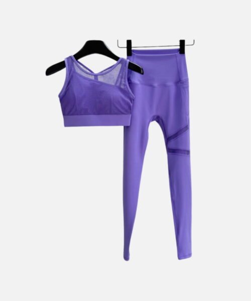 lavander mesh bra leggings workout sets
