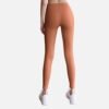 orange high-waisted stretch leggings rear view