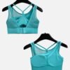 teal mesh back padded strappy sports bra
