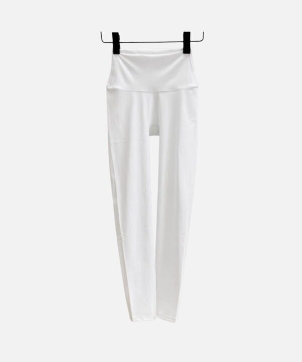 white high waist stretch workout leggings