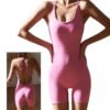 Pink strappy back one-piece with sleek fit for casual athleisure wear