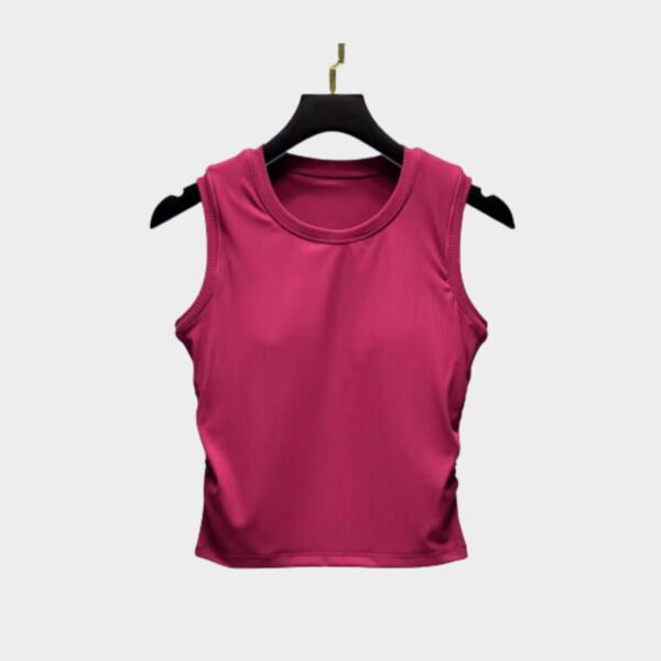 Raspberry red high-stretch tank top ideal for summer styling
